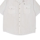 Aoxikai Short Sleeve Shirt - 3XL White Cotton Blend