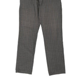 Key - Up Checked Trousers - 38W 35L Grey Cotton