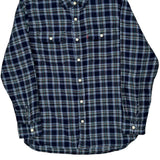 Levis Checked Flannel Shirt - Medium Blue Cotton