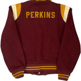 Vintage Perkins Unbranded Varsity Jacket - Medium Burgundy Wool Blend