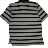 Vintage Avirex Striped Polo Shirt - Large Black Cotton