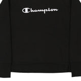 Champion Spellout Sweatshirt - Small Black Cotton Blend