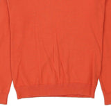 Tommy Hilfiger V-neck Jumper - Small Orange Cotton