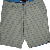 Quiksilver Striped Shorts - 34W 10L Grey Cotton Blend
