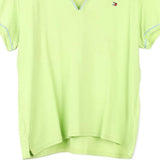 Tommy Hilfiger V-neck Polo Shirt - Large Green Cotton