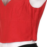 Antille Crop Top - Medium Red Viscose Blend