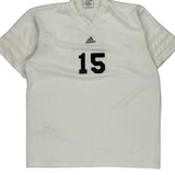 Vintage Number 15 Adidas Football Football Shirt - XL White Polyester