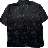 Van Heusen Hawaiian Shirt - Large Black Viscose