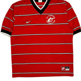 Vintage Wv Rowdies Soccer Club Nike Striped Football Shirt - Large Red Polyester