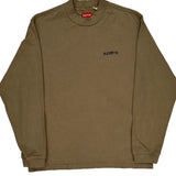 Vintage Supreme Long Sleeve T-Shirt - Small Khaki Cotton