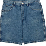 Wrangler Double Knee Carpenter Shorts - 38W 10L Blue Cotton