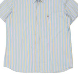 Avirex Striped Short Sleeve Shirt - 2XL Blue Cotton