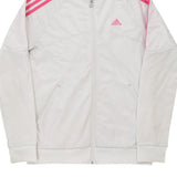 Age 14-15 Adidas Track Jacket - XL White Polyester