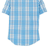 Vintage Burberry Brit Checked Short Sleeve Shirt - XS Blue Cotton