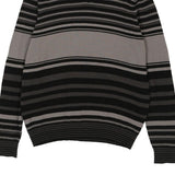 Calvin Klein Jeans Striped Jumper - 2XL Black Wool Blend
