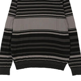Calvin Klein Jeans Striped Jumper - 2XL Black Wool Blend