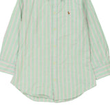 Age 11-12 Ralph Lauren Striped Shirt - Medium Green Cotton