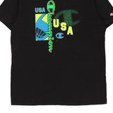 Age 15-16 Champion Spellout T-Shirt - 2XL Black Cotton