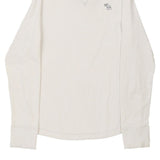 Abercrombie & Fitch Long Sleeve T-Shirt - Medium Cream Cotton