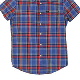 Lee Checked Short Sleeve Shirt - Small Blue Cotton