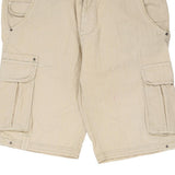 Keep In Touch Cargo Shorts - 39W 13L Cream Cotton