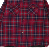 Big Creek Clothing Checked Overshirt - XL Red Polyester Blend