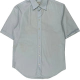 Vintage Armani Short Sleeve Shirt - Medium Blue Cotton