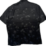 Van Heusen Hawaiian Shirt - Large Black Viscose