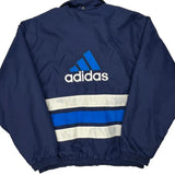 Vintage Adidas Windbreaker - Large Blue Polyester