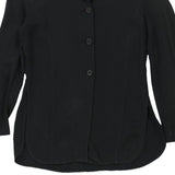 Emporio Armani Long Sleeve Top - Large Black Viscose Blend