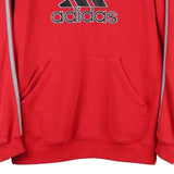 Age 14-15 Adidas Spellout Hoodie - Large Red Cotton Blend