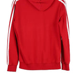 Age 13-14 Adidas Spellout Hoodie - Small Red Cotton Blend