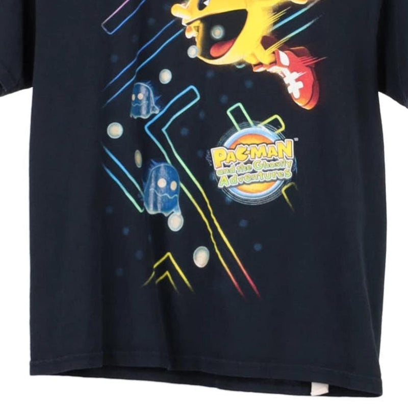 Age 10-12 Pacman Graphic T-Shirt - Medium Black Cotton