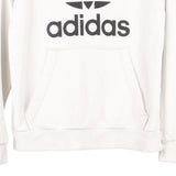 Age 13-14 Adidas Spellout Hoodie - Large White Cotton Blend