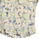 Marlboro Classics Floral Short Sleeve Shirt - Small Cream Cotton