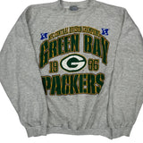 Green Bay Packers Logo Athletics Football Sweatshirt - Large Grey Cotton