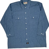 Dickies Shirt - XL Blue Cotton Blend