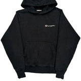 Vintage Champion Hoodie - Small Black Cotton