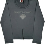 Harley Davidson Graphic Long Sleeve T-Shirt - Medium Grey Cotton