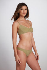 Elise Bralette Bikini Top With Adjustable Straps Lurex - Green