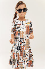 Organic cotton girl's dress - New York