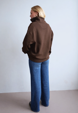 Organic Cotton Quarter Zip Sweatshirt, Hot Fudge