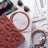 Mambo Palm Bag - Straw Bag - Hand Woven Iraca Palm Bag, Top Handle Purse