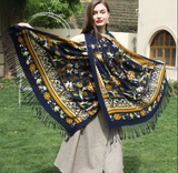 Anyyou 100% Pure Merino Wool Ebony Black Poncho for Women Winter Large Scarf Pashmina Shawl Bandana Neck Wrap