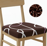 Anyseat Dark Brown White Wave Print Chair Cover – Stretch Washable Removable Seat Cover for Dining & Kitchen