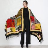 Anyyou 100% Merino Wool Multi-Color Silk Satin Large Winter Scarf Pashmina Shawl Bandana Perfect For Women Ladies Fashion Style