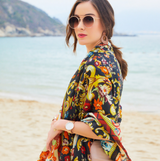 Anyyou 100% Mulberry Silk Multicolor Scarf Women Luxury Long Shawl – Beach Wear, Swimwear Cover Up, Pashmina Face Shield Foulard Fashion Accessory