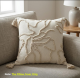 Anypillow Beige Abstract Lines Embroidered Pillowcase Decorative Cushion Cover