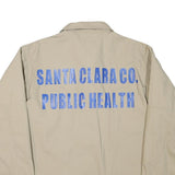 Mens Beige Cotton Blend Casual Button Jacket L Plain Santa Clara Public Health