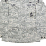 Mens Grey Cotton Blend Camouflage Military Style Jacket S Button Closure
